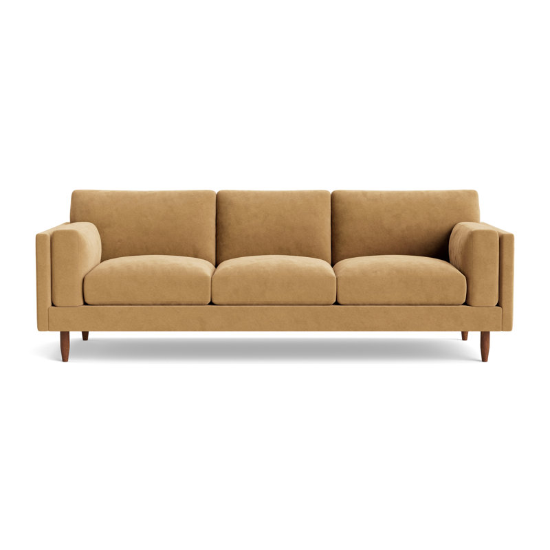 Skinny Fat Sofa (95"), Performance Velvet - Nutmeg