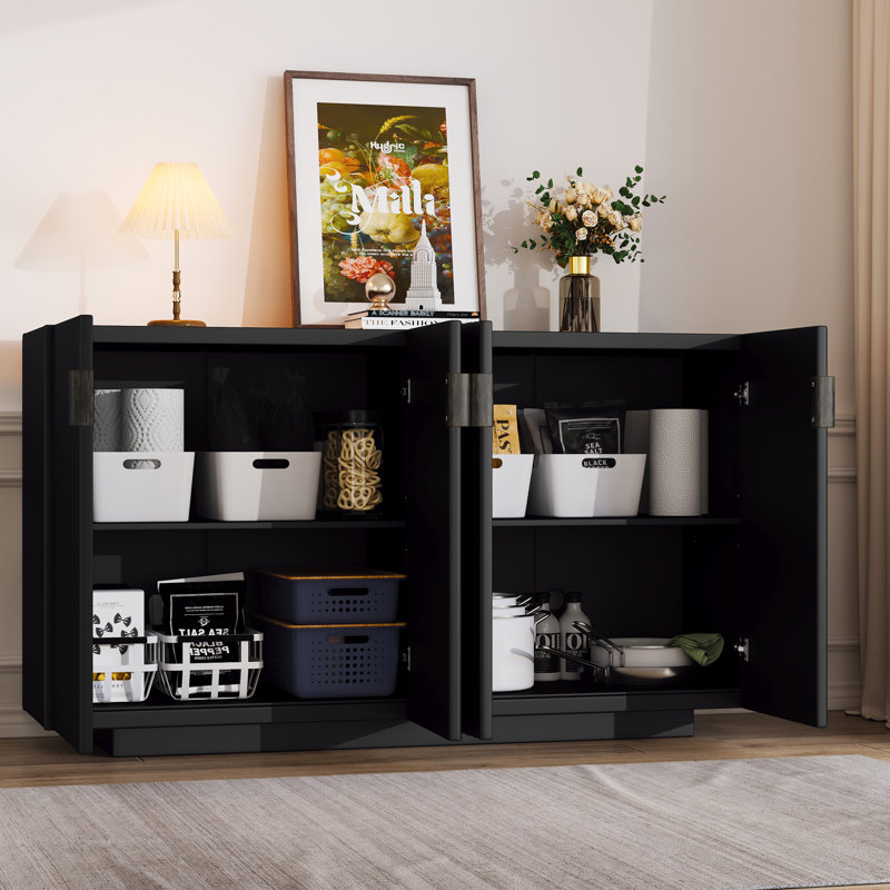 Buffet avec rangement, Noir