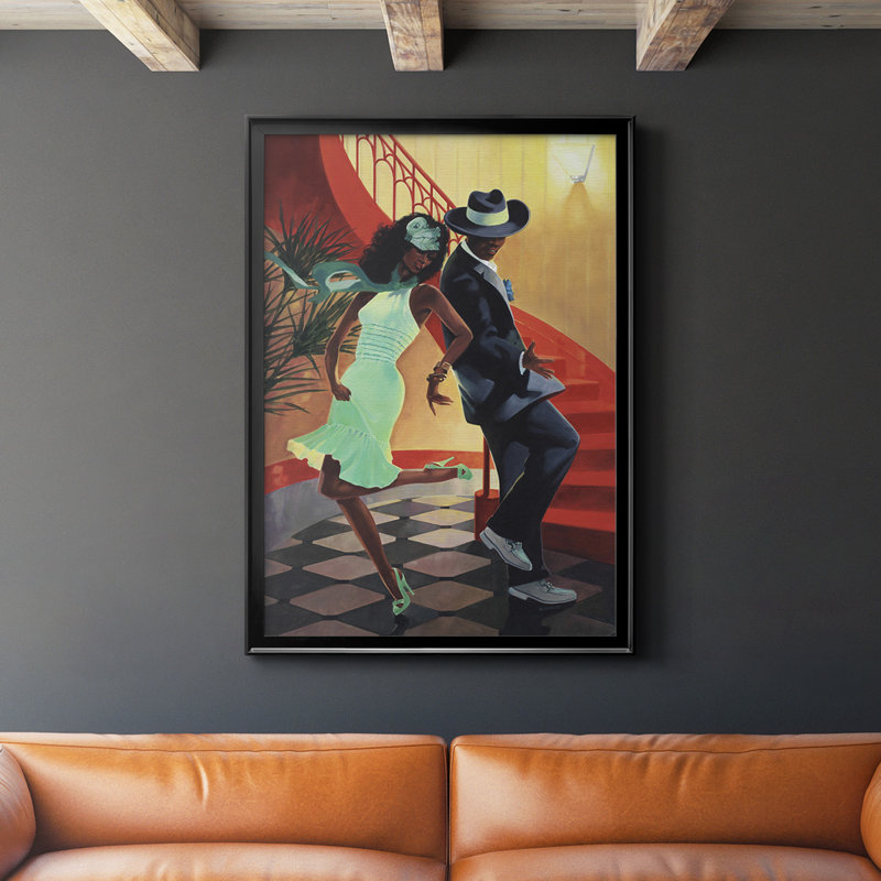 «Night Out IV», toile encadrée de qualité supérieure - prête à être accrochée, H 24,5 po x l 18,5 po x P 1 po, Noir