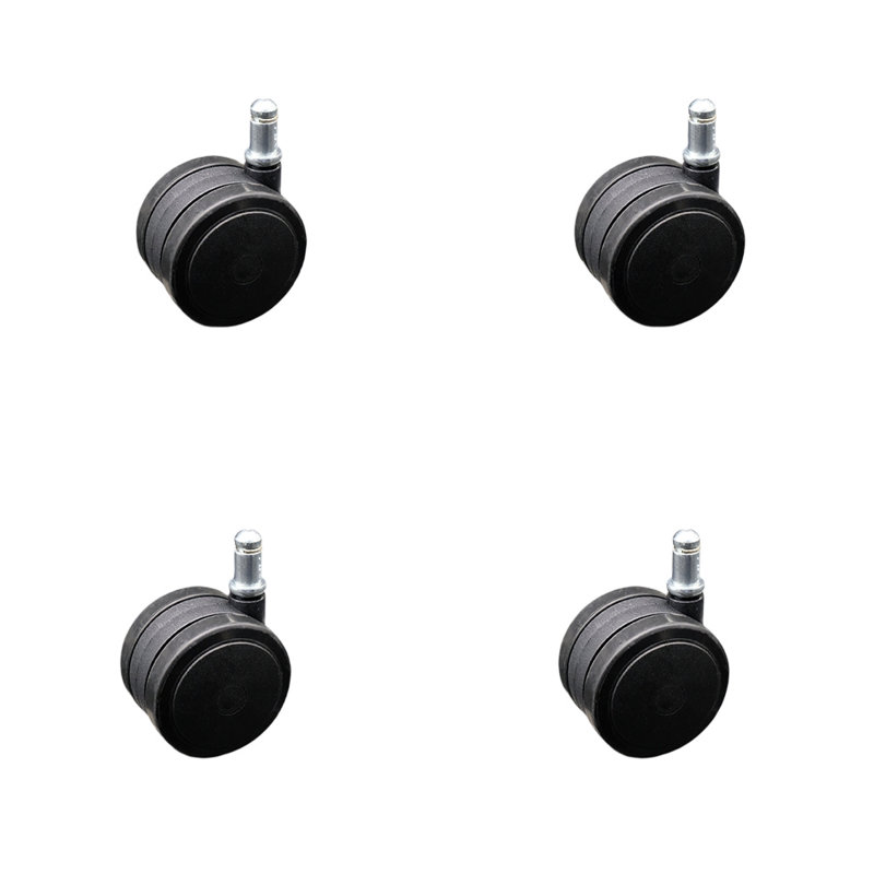 Ensemble de 4 roulettes 2,375 pouces, Noir