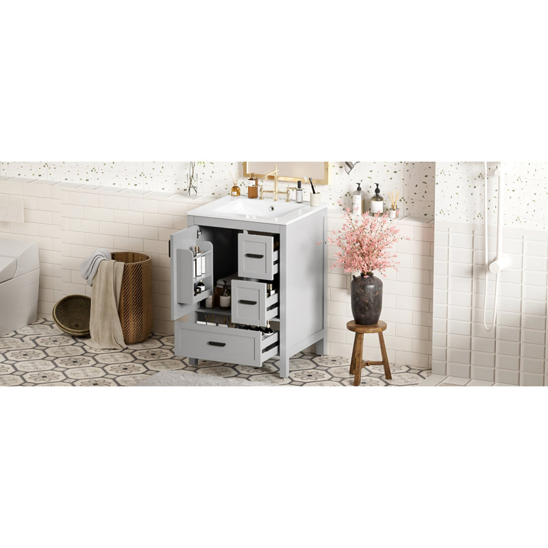 Space-saving Modern Vanities With Solid Wood, Compact Design For Small Bathrooms