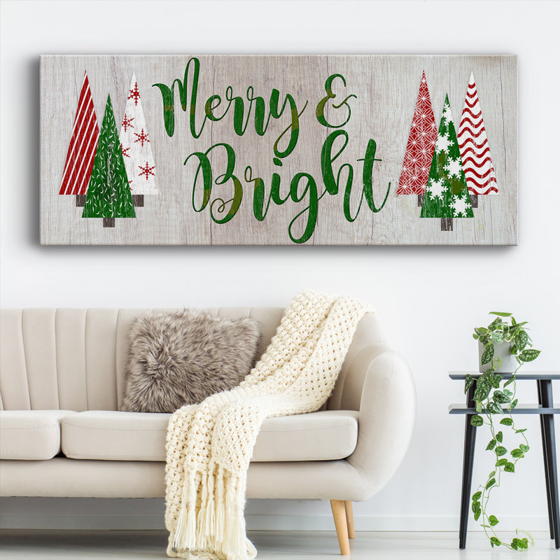 Toile tendue avec châssis de qualité supérieure Merry & Bright, H 8 po x l 20 po x P 1,5 po