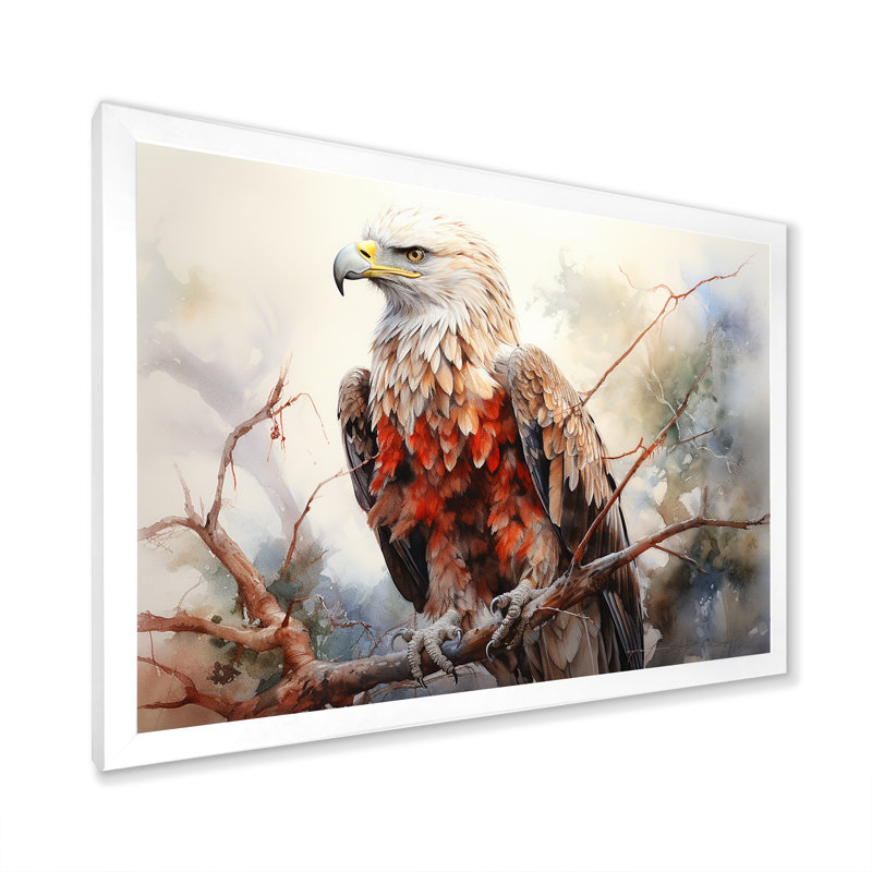 Prismatic Majestic Bold Eagle II sur impression sur toile, Cadre simple blanc, H 24 po x l 32 po x P 1 po