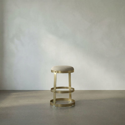Dior Upholstered Stool with Metal Frame