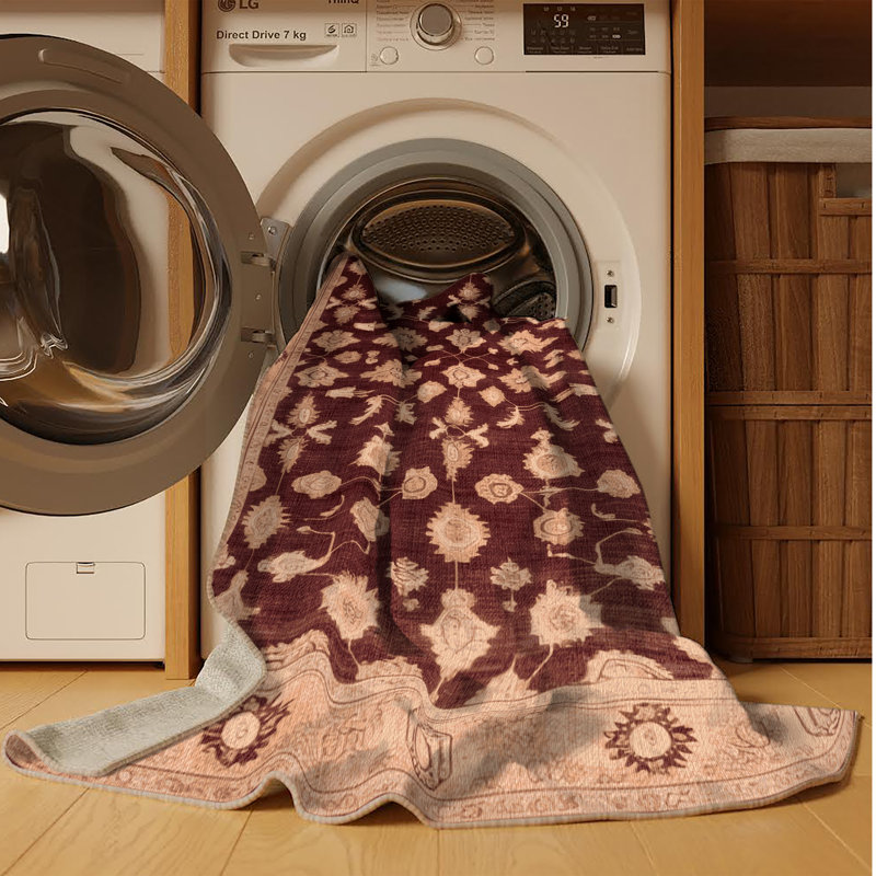 Tapis brun lavable à la machine, Rectangle 2 pi x 3 pi