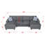 Canapé modulaire en U ultra confortable avec coussins moelleux, sièges polyvalents et chaises longues relaxantes pour le confort de la maison-751833404