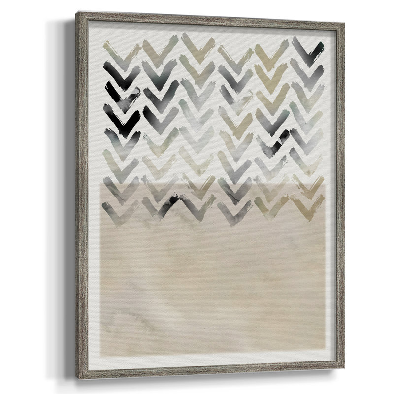 «Neutral Chevron», reproduction encadrée - bois massif, H 15 po x l 12 po