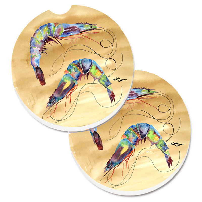 Ceramic Round 2 Piece Car Coaster Set