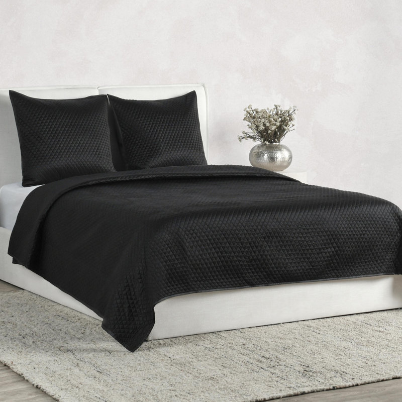 Winthrop Sateen Sham, Black, Euro