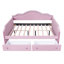 Lit de jour simple tapissier avec DEL et 2 tiroirs, rose-1370016971-1370016968