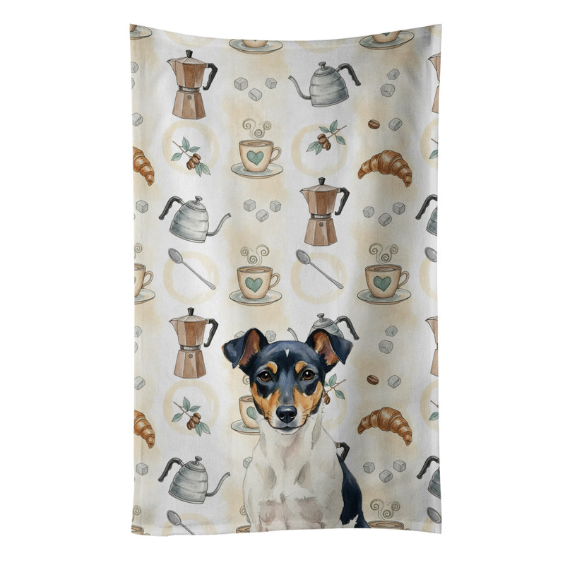 Serviette de cuisine Coffee Bar, Rat terrier tricolore