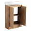 Meuble-lavabo autoportant de 23 pouces avec lavabo et tablette de rangement, porte à fermeture douce - , Portes durables, décor moderne.