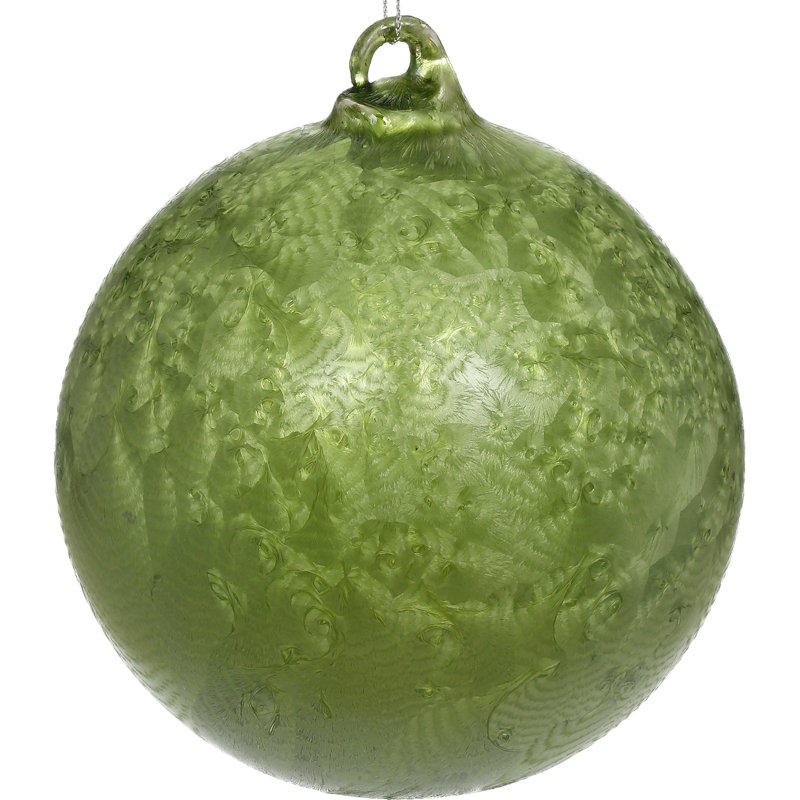 Ornement boule de Noël sans motif Mark Roberts, H 5 po x l 5 po x P 5 po, Vert