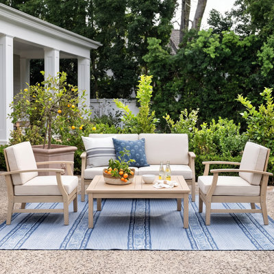 Theodore Acacia 4 - Person Patio Conversation Set with Cushions