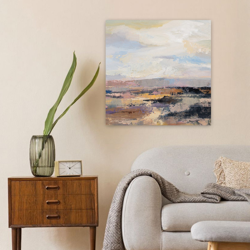 Route au crépuscule Ii, art contemporain, H 24 po x l 24 po