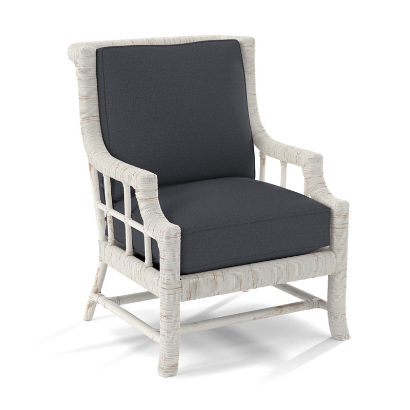 Lafayette Armchair, White Textured Performance; 0865-91, Antique Frost White