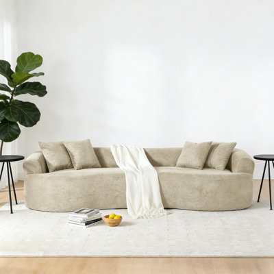 Canapé modulaire courbé sans assemblage en chenille 4 pièces sans assemblage