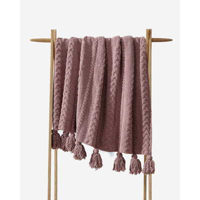 Braided Pom Throw Blanket