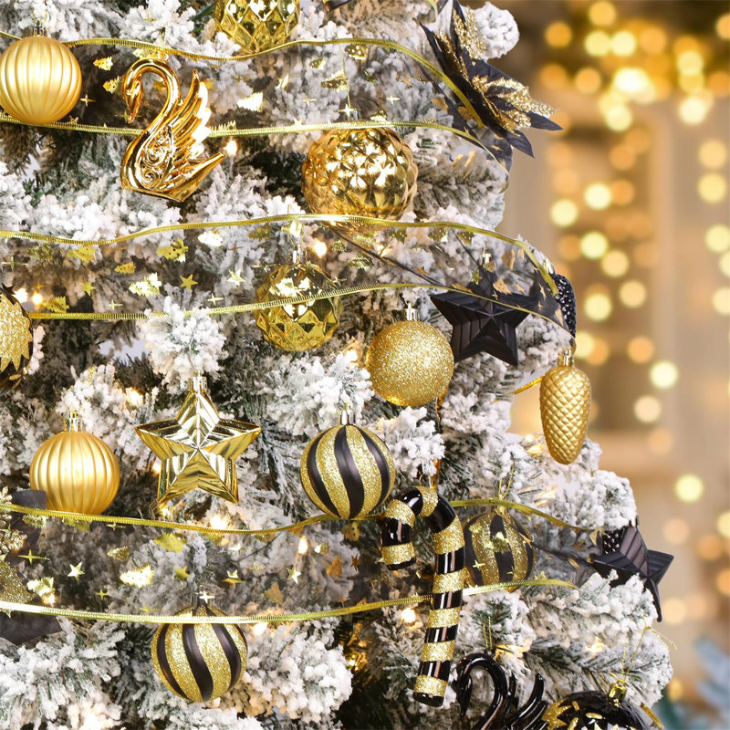 Holiday Shaped Ornament, Gold/Black