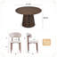 Ensemble de table de salle à manger ronde de 47 pouces avec 4 chaises rembourrées en chenille-133252568-133252569