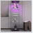 LED lights  Glass Display Cabinet 4 Shelves with Door, Floor Standing Curio Bookshelf
