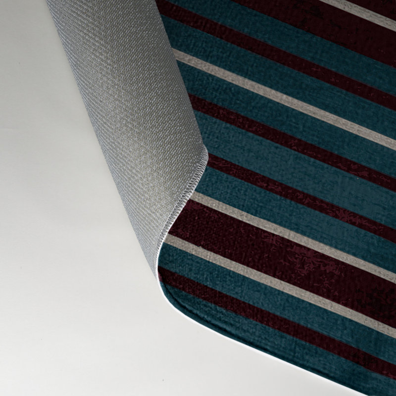 HorizontalStripes Gray Indoor and Outdoor Area Rug, Rectangle 3' x 5'