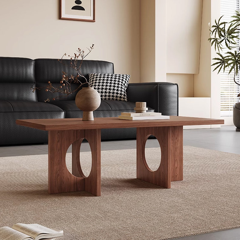 Table basse de style noyer Wabi-sabi