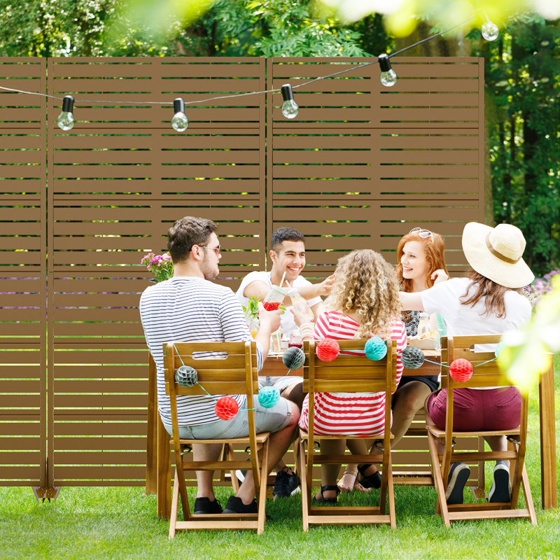 72" Metal Outdoor Privacy Screen, H 72 po x l 35 po x P 16 po, Brun