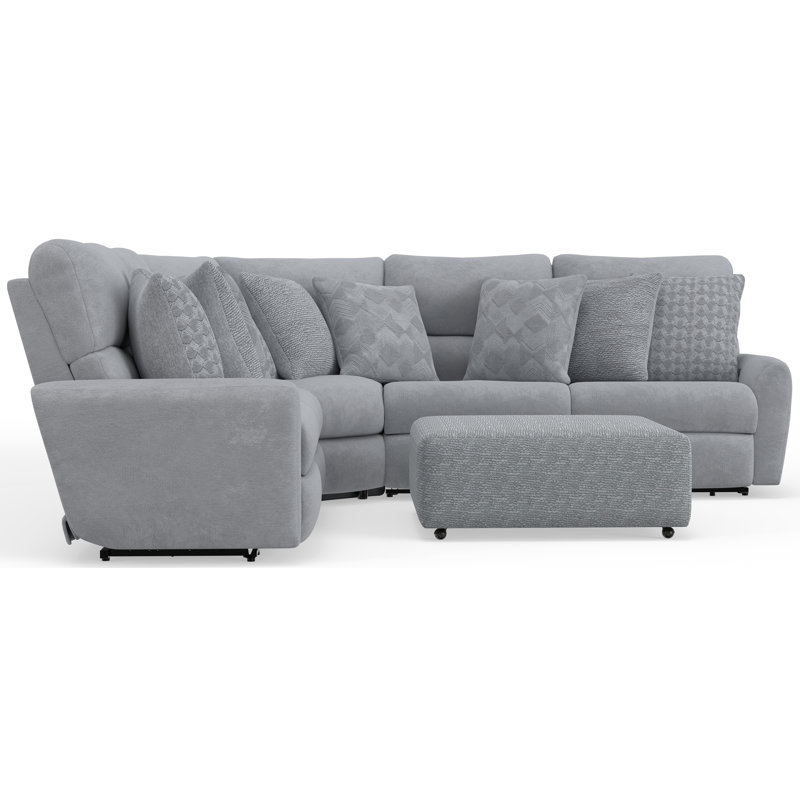 Canapé modulaire inclinable 3 pièces Julieza, Polyester beige