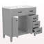 Meuble-lavabo 36 po avec lavabo, armoire de salle de bain grise avec tiroirs, structure solide et panneau de fibres à densité moyenne-138478254-138478258