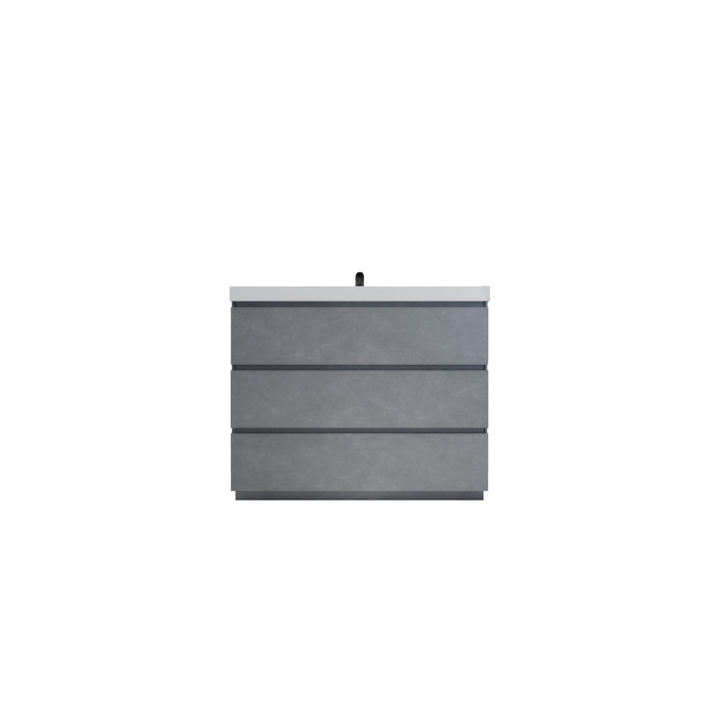 Single Bathroom Vanity Base Only, Cement Gray