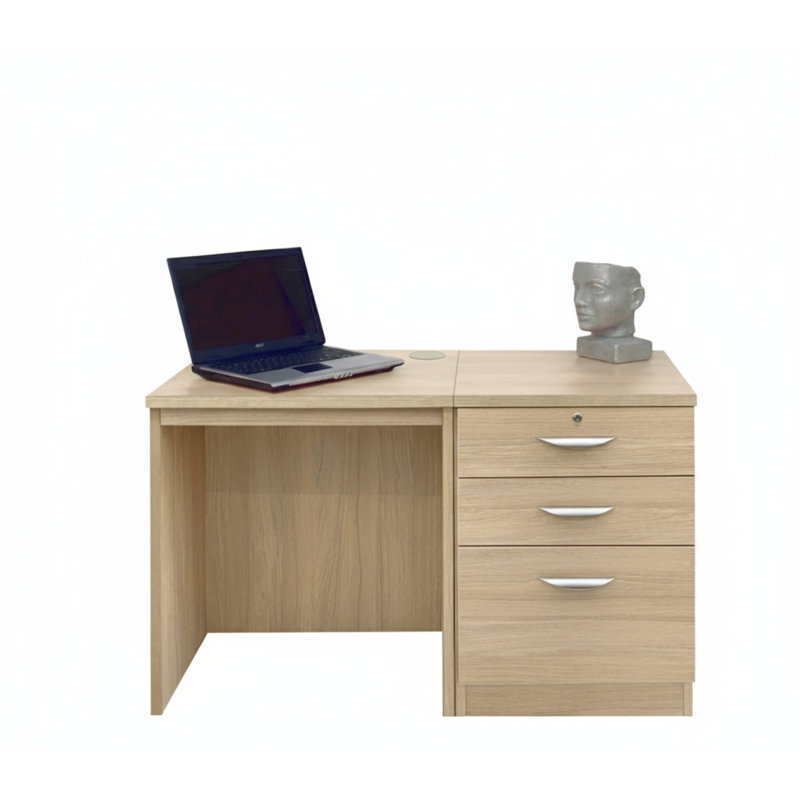 Walshaw Solid Wood Base Writing Desk, Sandstone