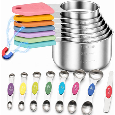 Ensemble de tasses et cuillères à mesurer magnétiques, aimants puissants N45