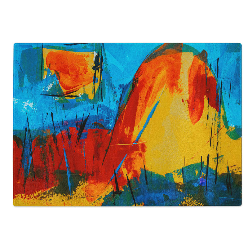 Tempered Glass Art Painting Vol.40 Chopping Board, 28.5 cm W x 20 cm L