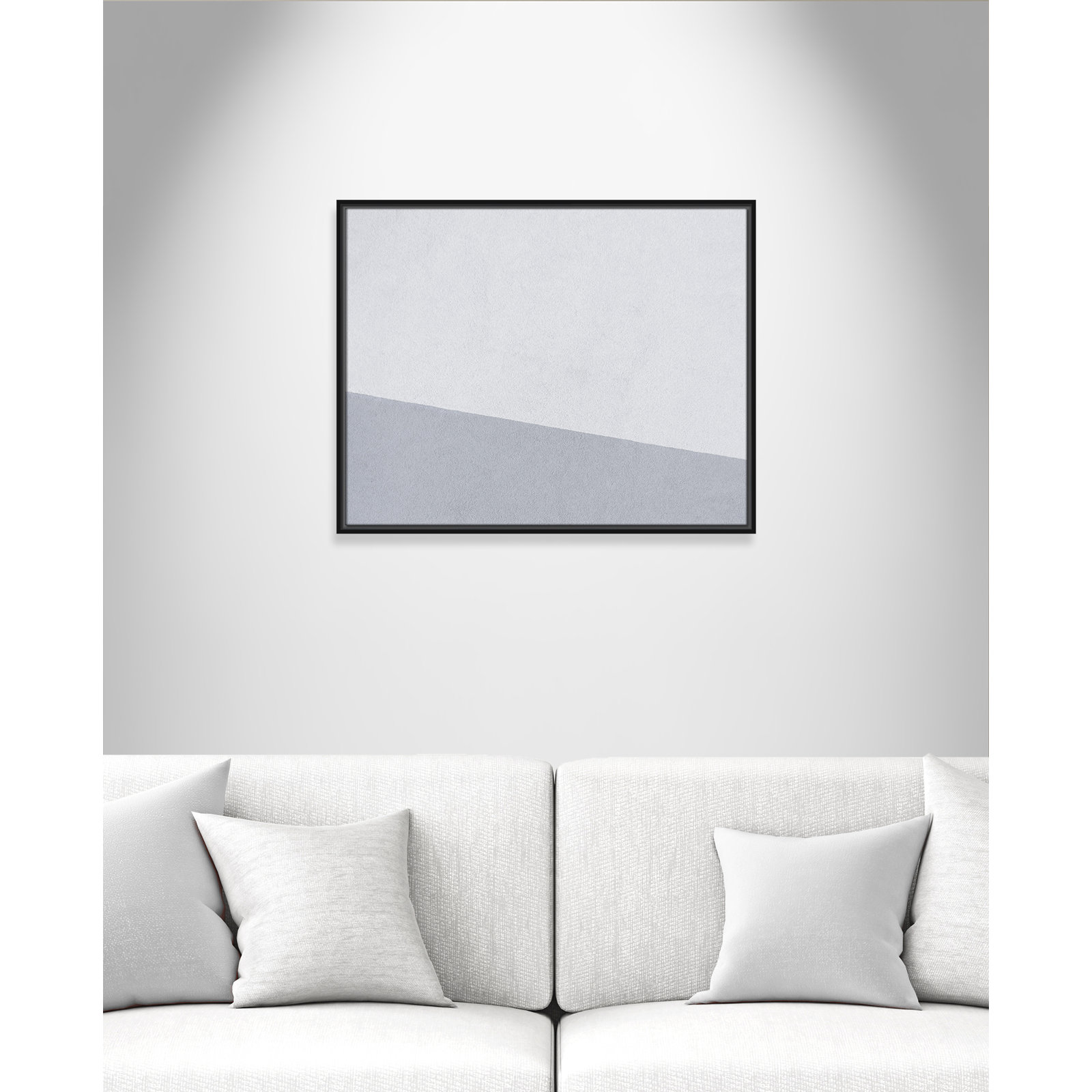 Dominic "Abstract Blues" Print, 23.5" H x 29.5" W x 2" D, Black Framed Canvas
