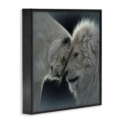 Giclée encadrée «White Lion Love», conception par Collin Bogle