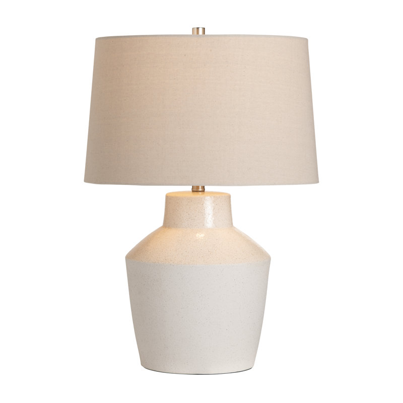 Lampe de table 27 "en céramique avec abat-jour crème