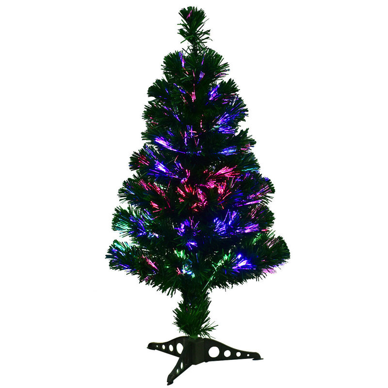 Arbre de noël artificiel pin vert 3 pi avec 10 lumières multicolores