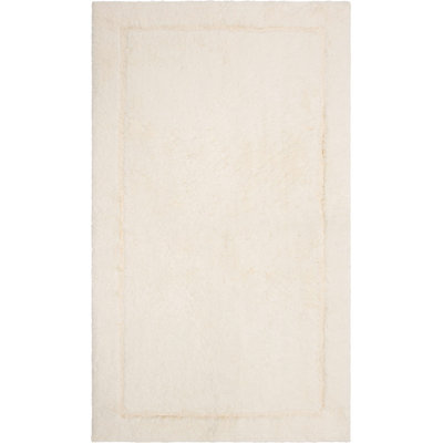 Kalb Solid Cotton Non Slip Machine Washable Bath Rug
