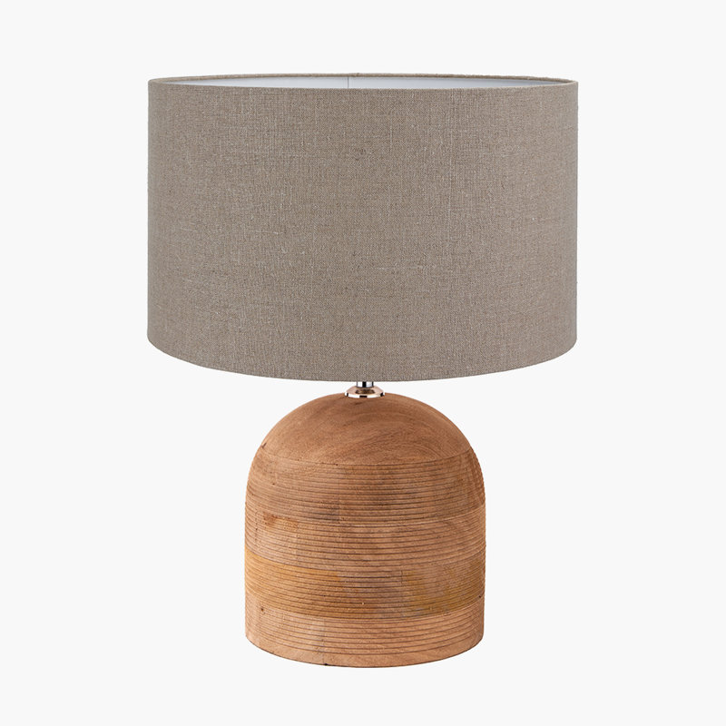 Table Lamp, Brown, 19.29" H x 13.78" W x 13.78" D, Beige