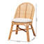Chaise à oreilles bohémienne en rotin naturel