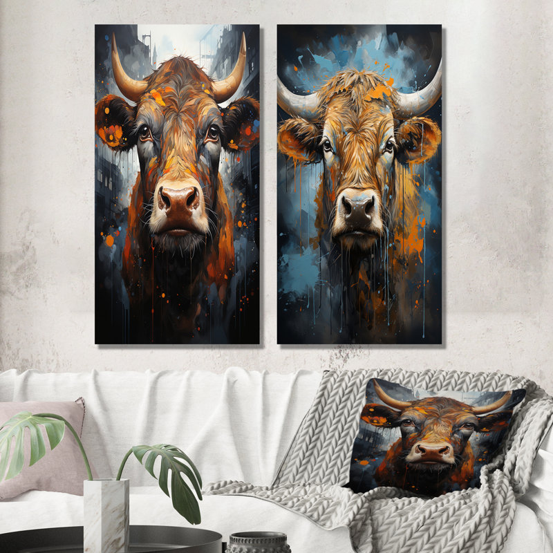 «Liquide Fusion», ensemble de 2 reproductions d'art mural, Toile tendue, H 28 po x l 25 po