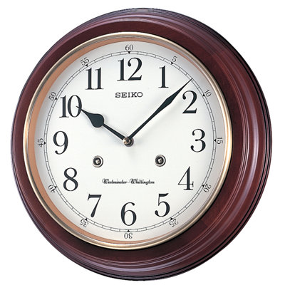 QXH202ZLH Wall Chime Clock, Brown