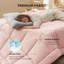 Insert de couette très grand surdimensionné en duvet synthétique à motif de boîtes - Édredon toutes saisons rose-120704669-126171476