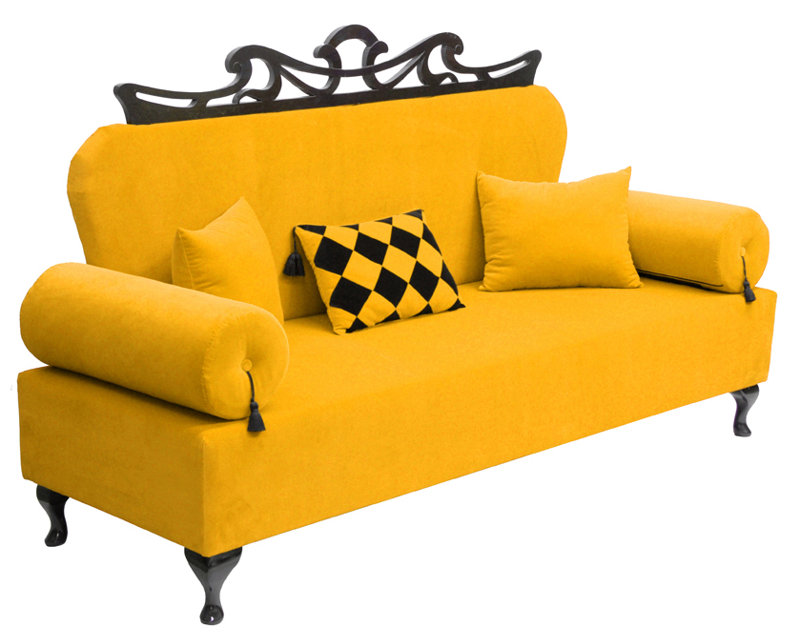 Artdeko 3 Seater Sofa, Yellow