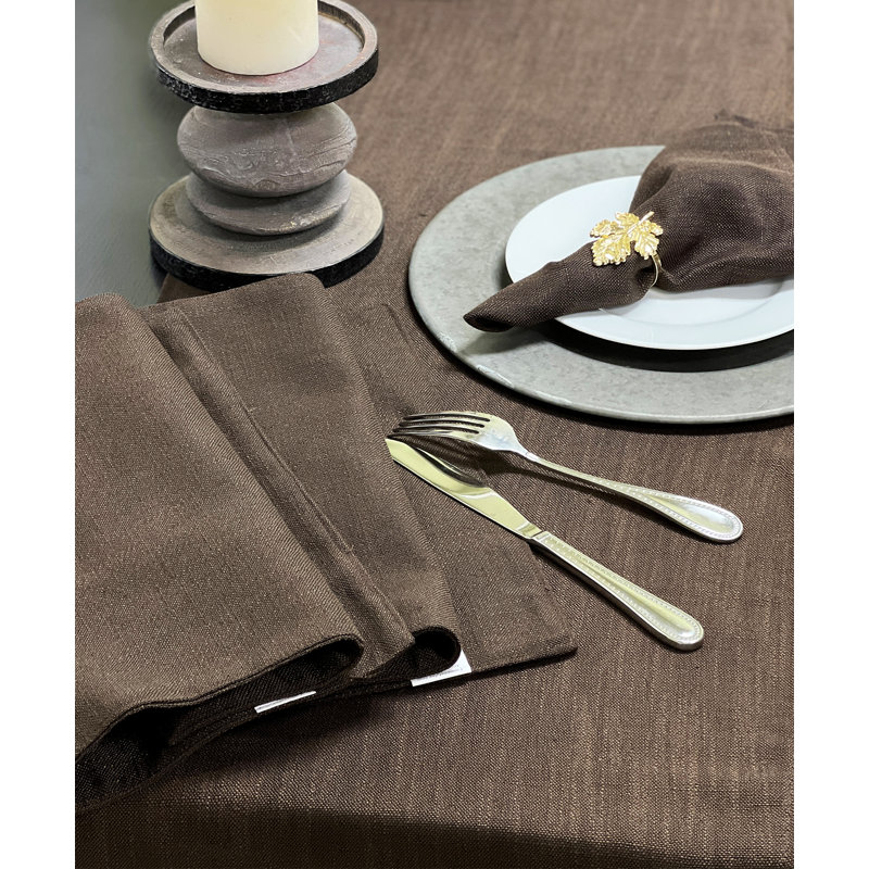 Ensemble de 4 serviettes en tissu bourgogne, Chocolat