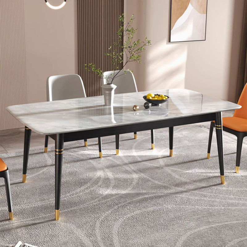 Rectangular marble dining table, 29.53"H x 70.87"L x 35.43"W