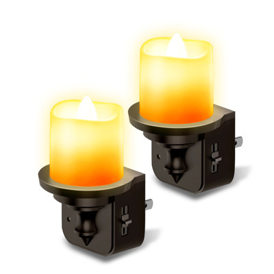 Black Candle Style Dimmable Amber LED Night Light