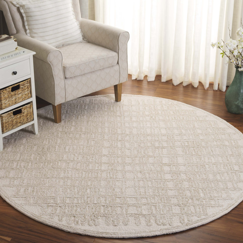 Tapis ivoire / beige Narragansett 219, Rond 6 pi