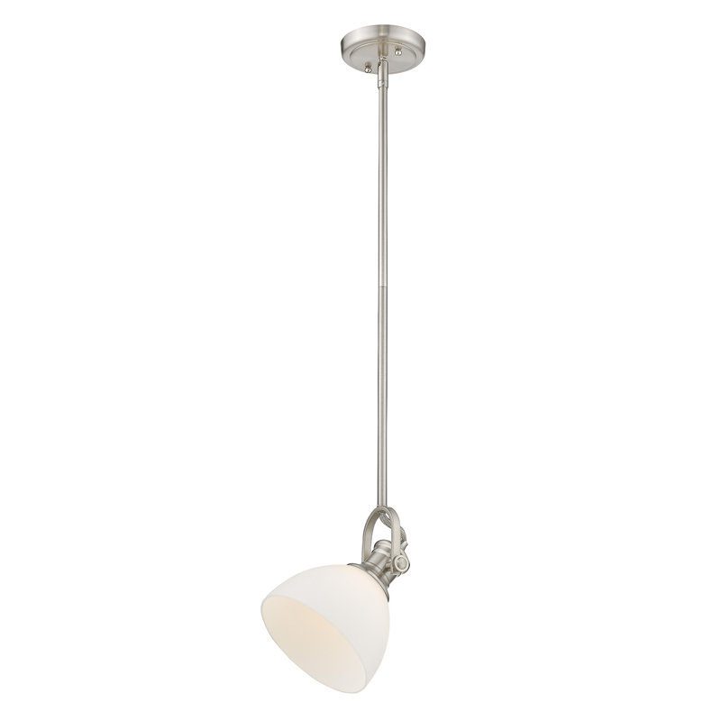 Bales 1 - Light Shaded Pendant, Pewter, Opal Glass